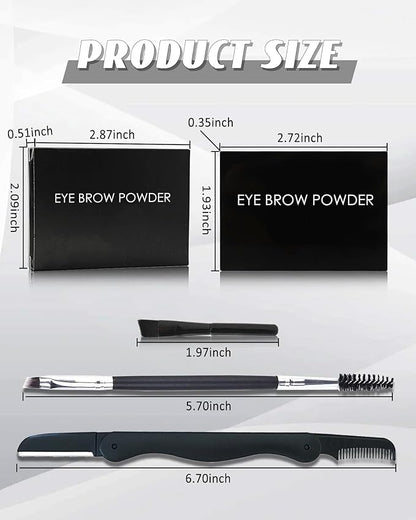 Eyebrow Powder Kit,3 Color Dark Brown Grey Light Auburn Eye Brow Powder Palette with Razor Brush,Long Lasting Waterproof Brow Filler Fill Sculpt Full Eyebrows,Christmas Makeup Gift Set for Women-02