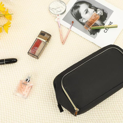 Travel Makeup Bag, Wide-open Cosmetic Bag Make Up Organizer Case with Brushes Pocket for Women, Large Family Toiletry Bag Skincare Pouch for Toiletries Accessories