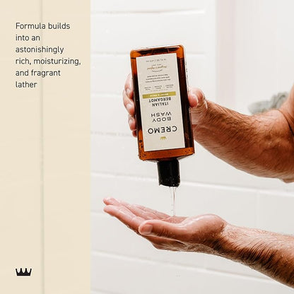 Cremo Body Wash Men, Notes of Italian Bergamot, Neroli Blossom, and Fresh Vetiver, Rich-Lathering Italian Bergamot, 16 Fl Oz