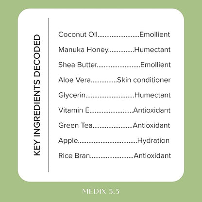 MEDIX 5.5 Coconut Oil Lotion W/ Manuka Honey Cream Skin Care Face Moisturizer & Body Cream | Firming Coconut Oil For Skin Minimizes Look Of Dry Skin, Cellulite, Stretch Marks, & Wrinkles, 2-Pack