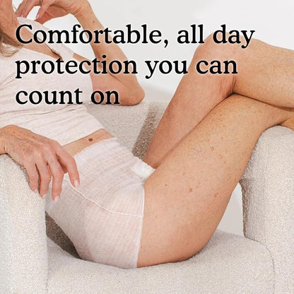 Because Adult Incontinence Underwear for Sensitive Skin - Women - Premium Overnight Disposable Briefs, Anti Odor - White, X-Large - Absorbs 6 Cups - 12 Count (Pack of 1)