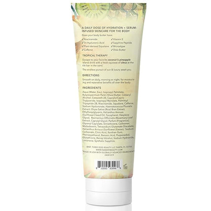 NAKERY Body Butter Anti Aging Moisturizer - Body Cream Skin Tightening Cream & Neck Firming Cream, Moisturizing Cream & Neck Tightening Cream for Body & Face Cream for Dry Skin 300ml(Tropical Therapy)
