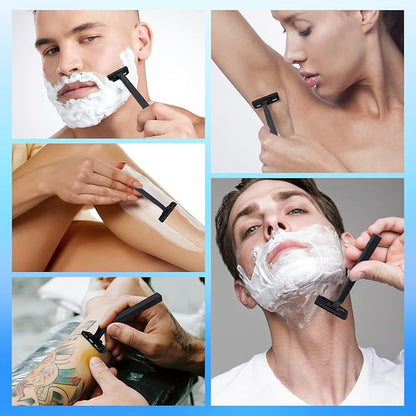 CXYARY 250 Pcs 3 Blade Disposable Razors With Clear Safety Cap, Shaving Razors Bulk for Men &Women, Stainless Steel Blade, Multipurpose Portable Shave Razor for Bathing Hotel Travel, Black