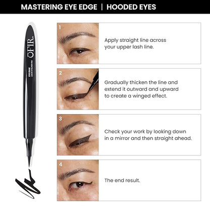 OFIR Eye Edge Liquid Eyeliner Pen | Water and Smudge Proof | Long Lasting Matte Finish, Soft Tip with Bold Pigment | Cruelty Free Formula | Black Eyeliner for Women | Marine - Teal Jade | 0.04 Fl Oz