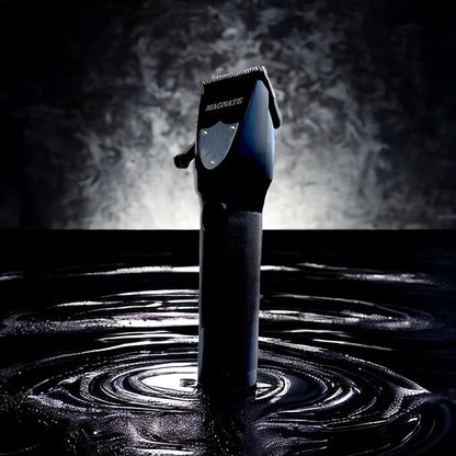 PRO Magnate Quiet and Low Vibration DLC Fade Blade Black 7200 RPM Cordless Hair Clipper for Barbers and Mens, 3 hrs Quiet Run Time with Extra Fade Blade and Charging Stand
