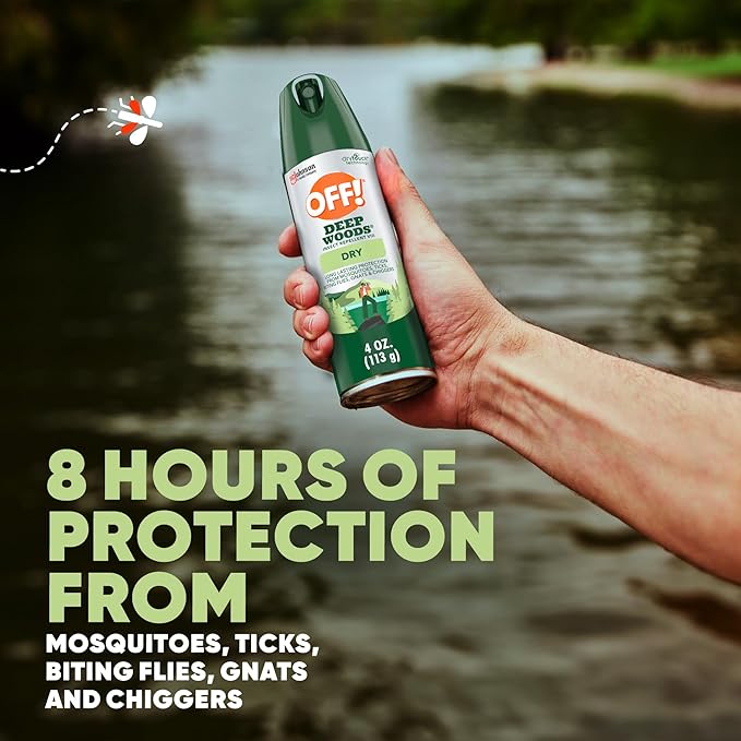OFF! Deep Woods Insect Repellent Aerosol, Dry, Non-Greasy Formula, Bug Spray with Long Lasting Protection from Mosquitoes and Ticks, 4 Oz, 4 Count