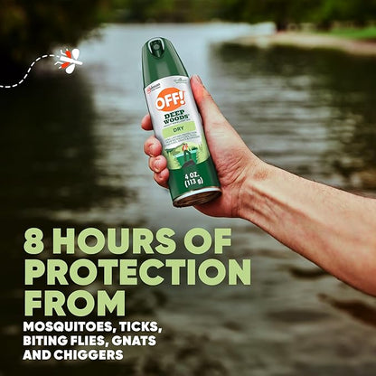 OFF! Deep Woods Insect Repellent Aerosol, Dry, Non-Greasy Formula, Bug Spray with Long Lasting Protection from Mosquitoes and Ticks, 4 Oz, 4 Count