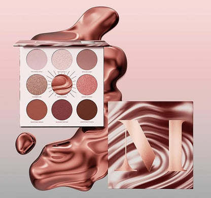 Morphe Rich & Foiled Artistry Palette - 9-Pan Metallic Eye Makeup Palette with Luxe Mattes, Shimmers, and Foil-Finishes - Mauve & Pink Colors with Luminous Shine - Rose to Fame (0.35 oz)