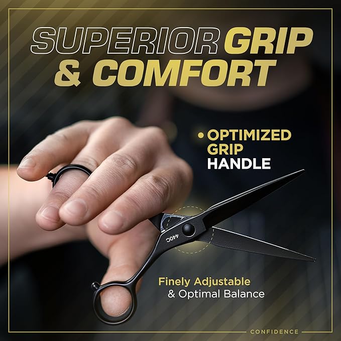 Fagaci Hair Scissors Professional 5.5” 440C Steel for Superior Precision, Extremely Sharp Blades Hair Cutting Scissors for Women & Men, Durable Sharpness Hair Shears for Hair Cutting, Barber Scissors