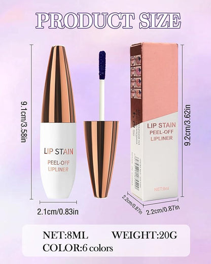 Lip Stain Peel Off, Waterproof Long Lasting Qiciy Tattoo Lip Gloss Color Peel Off Lips Tint Stain, Transfer-Proof Matte Tinted Lips Liner, High Pigmented Tattoo Lipstick Makeup Gifts for Women-04 Red
