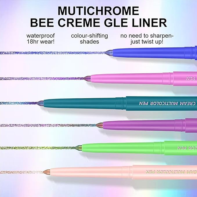 Chameleon Eyeshadow Stick Eyeliner Eyes Makeup Glitter Eyeliner Pen colorful Cream Shimmer Eye shadow Waterproof Long Lasting Halloween Eye liner Pencil Party Stage Use # 04