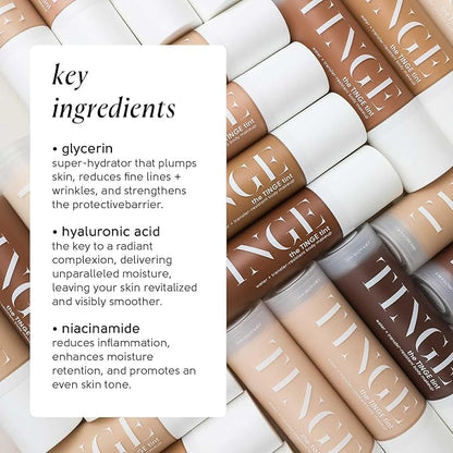 Tinge Tint Body Makeup, Water and Transfer Resistant Up to 48 Hours, Buildable Medium Coverage Body Foundation or Bronzer with Amino Acids, Tattoo Cover Up Makeup, 3.38 FL Oz - Deep Cool
