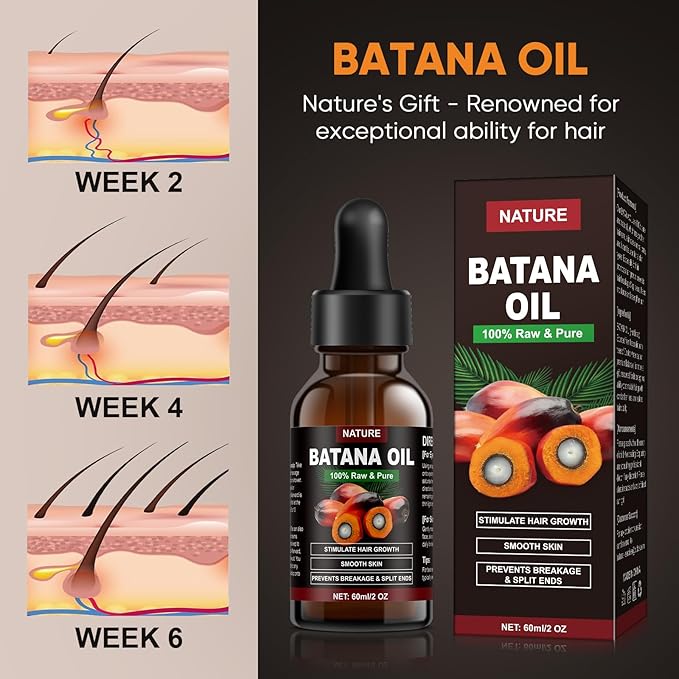 Batana Oil for Hair Growth - Organic Batana Oil for Hair Growth All Types from Honduras, Hair Growth Oils for Growth & Treatment|Enhances Radiance & Nourishment Hair Oil