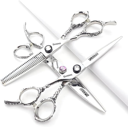 6 Inch Hair Cutting Scissors for Left Hand Hair Cutting Scissors Set (6 Inch 3 Pieces-A)