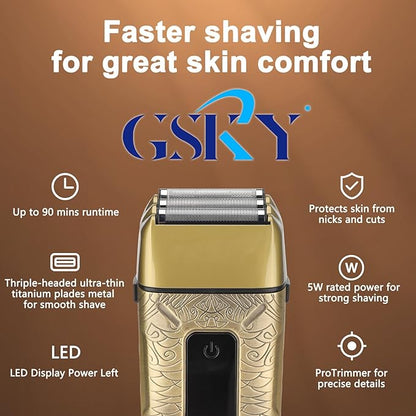 GSKY Professional Hair Clippers, Beard Trimmer for Men Electric Razor