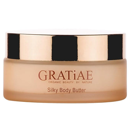 Gratiae organic beauty by nature silky body butter, anti aging skin care shea butter, moisturizer, hydrating stretch mark cream, firming, neck & Décolleté, Apple, Green Tea, and Ginger 5.95Fl.oz