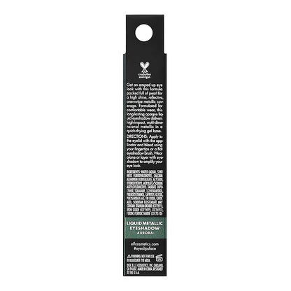 e.l.f. Liquid Metallic Eyeshadow, Quick-Drying, Long-Lasting, Gel-Based Formula For One-Swipe Pigmented Coverage, Vegan & Cruelty-Free, Aurora