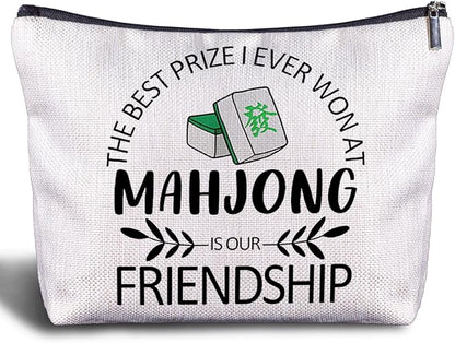 Mahjong Gifts Cosmetic Bag - Mahjong Makeup Bag Women's Zippered Bag, Friendship Gifts for Mah Jong Lover