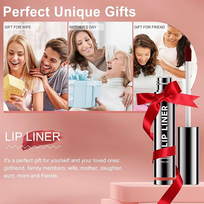 OETUIOW Lip Stain, Lip Gloss Lightweight Waterproof Stay on All Day, Smudge-proof Natural Finish, Vegan & Cruelty-Free, Stocking Stuffers for Teen Girls (Rose)