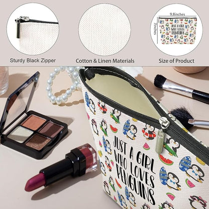 Cute Penguin Makeup Bag Penguin Gifts Penguins Party Favors Stuff Decor Funny Travel Toiletry Bag for Women Best Friends Girls Animal Penguins Lovers Daughter Sister Camping Birthday Christmas