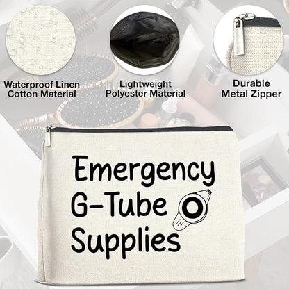Emergency G-Tube Supplies Cosmetic Bag Gifts for Dietician Nurse Makeup Bag Zipper Makeup Pouch Critical Care Nursing Gift