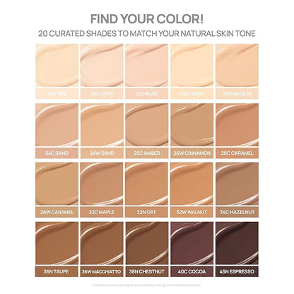 BANILA CO Covericious Ultimate Cover Cushion | Up to 100HR Long-Wear Foundation | 20 Shades for All Skin Tones | Matte & Lightweight Finish | Korean Cushion Foundation (14g / 0.49 oz), 23N MEDIUM