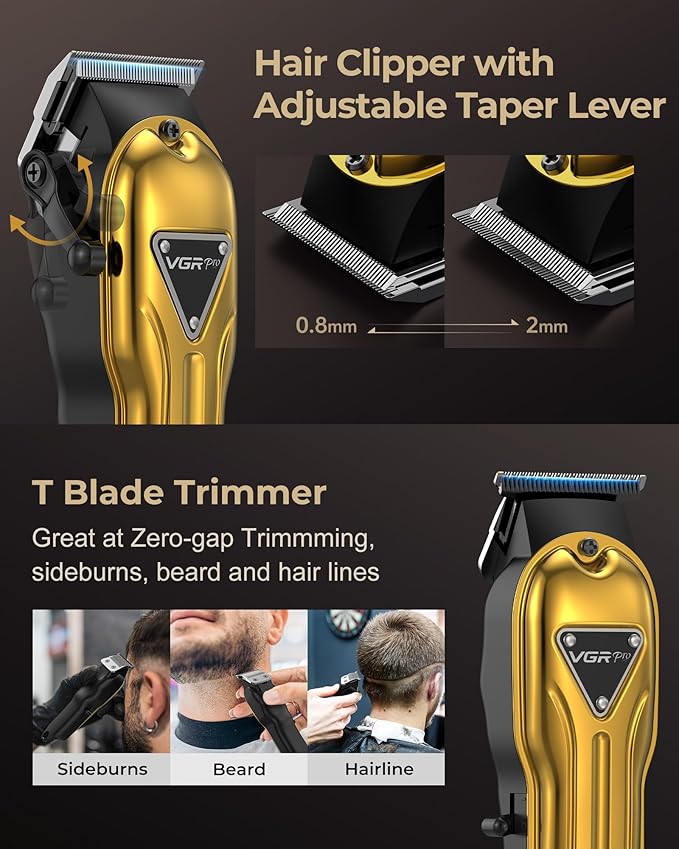 Electric Hair Clippers for Men, Cordless Clipper and Trimmer Set, Clippers for Hair Cutting Kit with Long Battery Life, Hair Grooming Trimmer for Family Kids and Self-Haircut Use