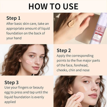 Acne-serum Foundation with Salicylic Acid & Vitamin E, Sensitive Skin Foundation Vegan & Non-Comedogenic for Acne Prone Skin Care, 405 Deep