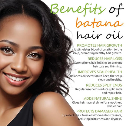 100% Pure Batana Oil for Hair Growth with Castor, Rosemary, Pumpkin, Infused With Biotin, Keratin & Vitamin E, Premium Hair Blend Oils for Hair Growth & Strengthening Hair Treatment, 4 FL OZ