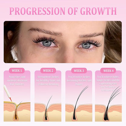 Eyelash Growth Serum with Natural Formula，Lash By Maya Serum Gentle & Vegan，Lash Essence for Eyelash Growth: Achieve Longer, Thicker, and Fuller-Looking Lashes 0.18Fl Oz (5.5ml)