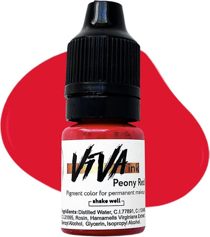 Lip Pigment – Peony Red – Permanent Lip Makeup – Microblading Ink for Durable and Colorful Lips – Long Lasting Color Lip Cosmetics (0.2 oz)