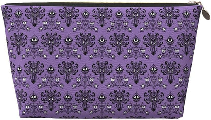 Haunted the Mansion Small Makeup Bag for Women - Leather Travel Cosmetic Bag Make Up Pouch Mini Travel Zipper Pouch - Makeup Organizer Bag