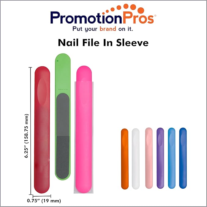 Nail File in Sleeve Add Customized with Text Name or Personalized Image $0.89 Each - Sold in Pack of 500 - Lime
