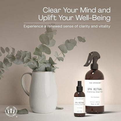 Muse Apothecary Spa Ritual Pure Eucalyptus Oil Shower Mist - Eucalyptus Spray for Shower, Spa, Bath, and Linen - Aromatherapy Eucalyptus Essential Oil Spray - 2oz, 2 Pack