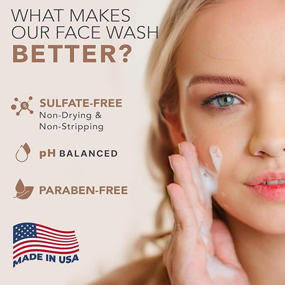 Beauty by Earth Clean Face Wash - USA Made with Organic & Natural Ingredients, Non-Toxic Facial Cleanser