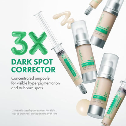 Easydew DW-EGF Melatoning Ampoule 3X - Hydrating Dark Spot Serum with Niacinamide & Glutathione for Uneven Skin - Fast Absorbing Day & Night Ampoule Korean Skin Care (Bottle 1.01 fl oz, EGF 3X)