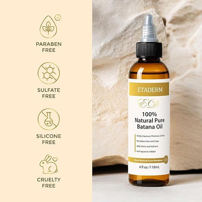 Raw Batana Oil for Hair Growth - Natural Hair Growth Oil & Hair Care Solution for Stronger, Thicker Hair - Stimulates Regrowth, Nourishes & Repairs Damage - Miskito & Honduran Hair Formula