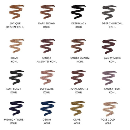 LAURA GELLER NEW YORK Kajal Longwear Kohl Eyeliner Pencil - Olive Kohl - Caffeine and Vitamin E - Smooth & Blendable Liner - Built-In Sharpener