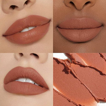 Matte Lipstick for Women, Long Lasting Moisturizing Lip Stain, Waterproof Lip Color Makeup (Brown)