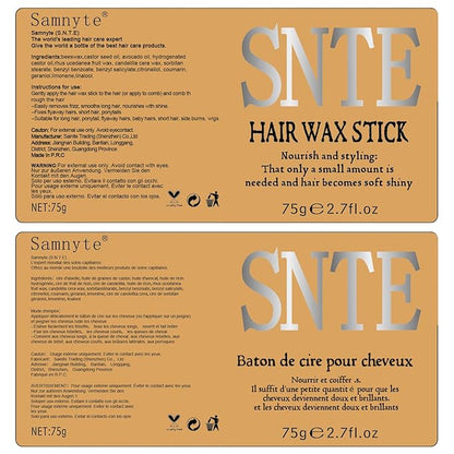 Slick Back Hair Brush (Purple), Hair Wax Stick Set, Taming Flyaways for Sleek Ponytail & Bun Styling, Hair Accessories for Teen Girls, Kids, and Women