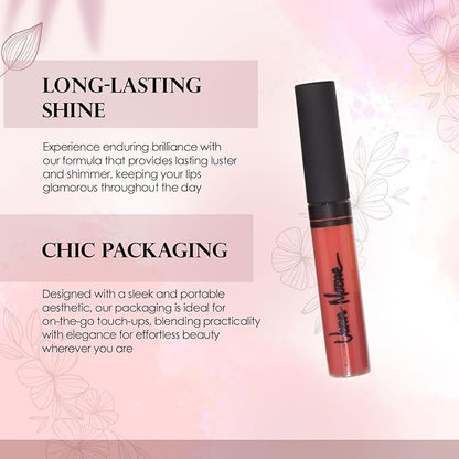 Lip Gloss, Moisturizing Lip Color with Shimmer for Long Lasting Shine, Lightweight Lip Stain, Girls Non-Sticky Lip Gloss with Aloe Vera, W/Vitamin C, E (Babydoll)