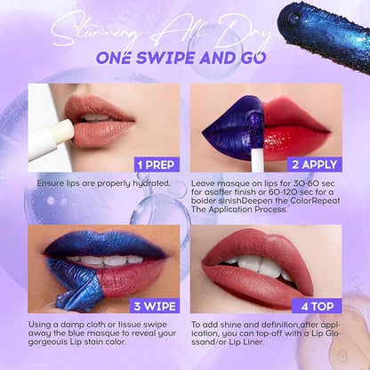 2025 New Peel Off Lip Stain Lip Tint, Matte Natural Mist Lip Tinted, Waterproof Long-Lasting Tear-off Lip Gloss, All-Day Vibrant Kiss-Proof Lip Stain,Smudge & Transfer Proof Lip Stains Masque（01# ）