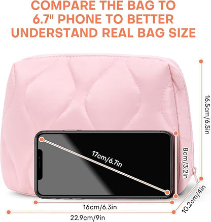Makeup Bag, Wide-open Cosmetic Bag, Toiletry Bag for Women, Travel Essentials Organizer, Compact Lightweight for Daily Use