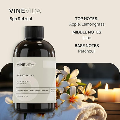 VINEVIDA Spa Retreat Fragrance Oil for Cold Air Diffusers - 32 Fl Oz -Essential Oils for Diffuser Oil Refill & Air Freshener Room Spray