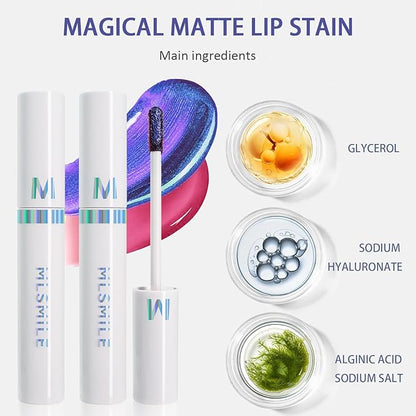 2025 New Peel Off Lip Stain Lip Tint, Matte Natural Mist Lip Tinted, Waterproof Long-Lasting Tear-off Lip Gloss, All-Day Vibrant Kiss-Proof Lip Stain,Smudge & Transfer Proof Lip Stains Masque (02#)