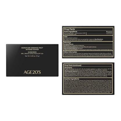 AGE20'S Signature Essence Pact SPF 50+ | Pack of 2 | 25N SAND | Cream Foundation, Dewy Finish, Natural Coverage | Korean Cushion Foundation