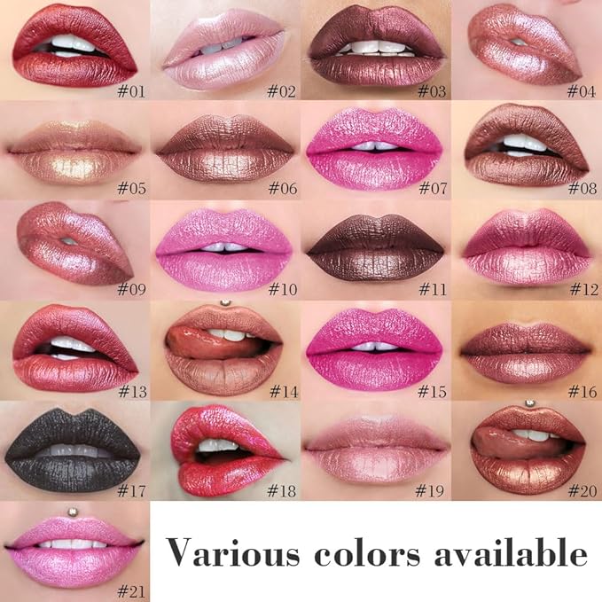 Kaely 2-in-1 Hot Pink Metallic Lipstick and Lip Liner, Shimmer Liquid Metallic Lipsticks for Women, Glitter Lip Gloss Stain Long Lasting Waterproof Smudge Proof 24 Hour, Vegan Makeup, 07