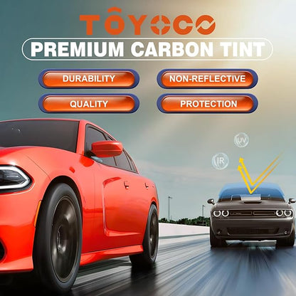 Car Window Tint Film-50% VLT Premium Cabon Tinting Roll | 36IN x 100FT| UV Shielding| Heat Resistance| Enhanced Privacy| Scratch Resistant| Professional Quality Window Tint Film for Auto