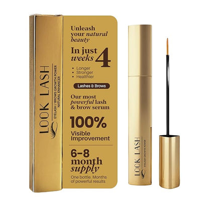 Look Lash Eyelash Enhancing Serum & Eyebrow Serum – Supports Longer-Looking Lashes and Fuller Brows, Gentle for Sensitive Skin, 5.5 ml, 6–8 Mo Supply