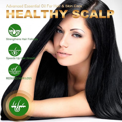 100% Pure Organic Rosemary Essential Oil for Hair Growth - Multi-Purpose Hair Treatment Oil Promotes Eyelash & Eyebrow Growth, 2.02fl oz (Small, Rosemary)